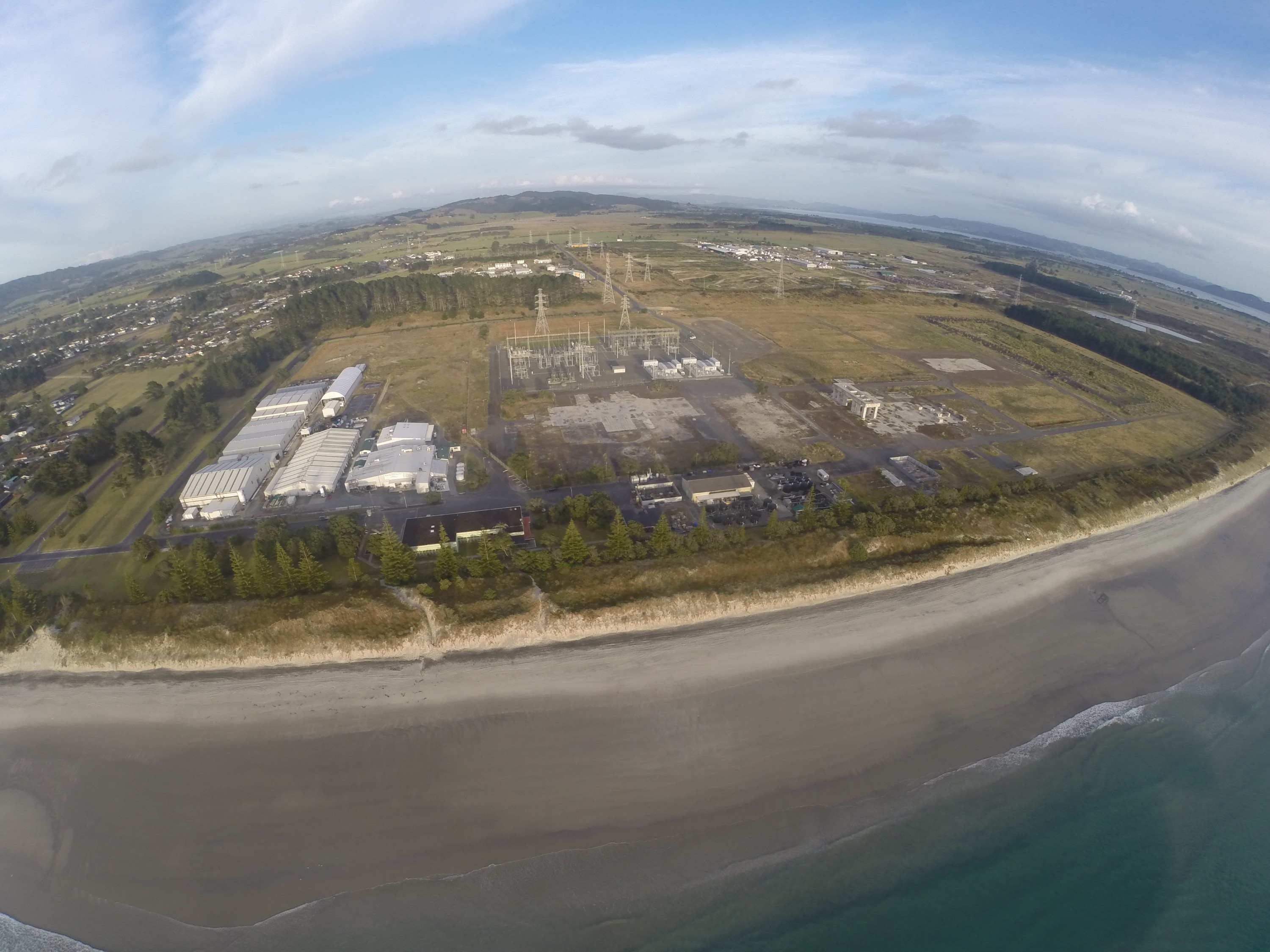 G0012858 – Aerial, quad, quadcopter, crispin, nz, new, zealand, new zealand, Marsden B, Marsden, Power Station, Ruakaka, Beach